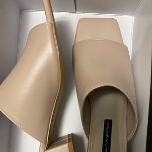 French Connection dusty pink mules